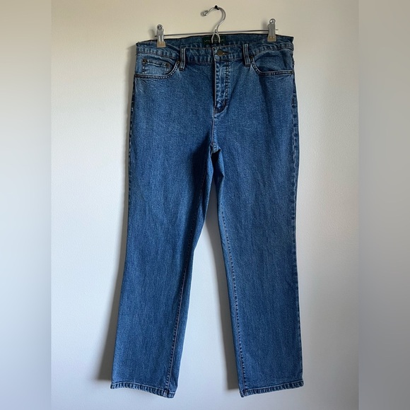 RALPH LAUREN Women's blue jeans with pockets and straight legs, size 12 - Picture 1 of 8